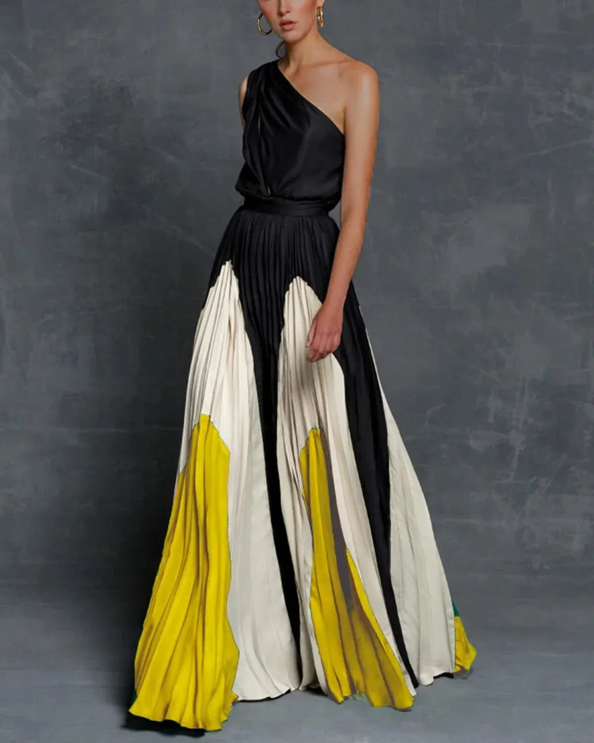 Women's Maxi Dress Stylish Shoulder Design