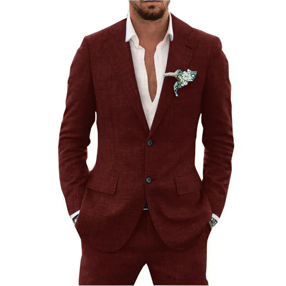 Men's Tailored Two-Piece Suit | Lightweight Linen