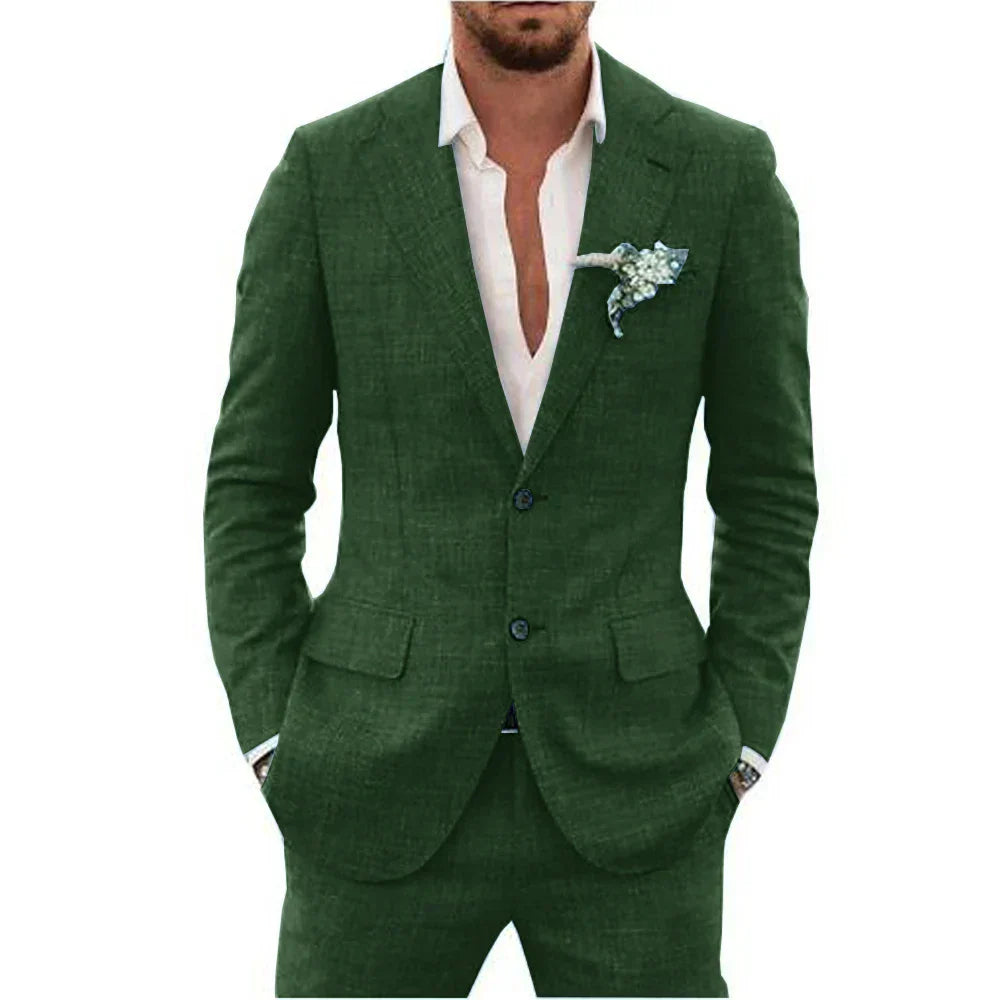 Men's Tailored Two-Piece Suit | Lightweight Linen