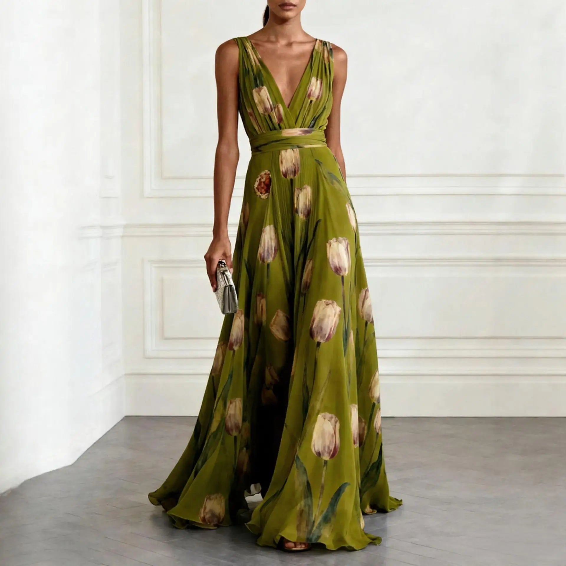 Women's Wedding Guest Dress Tulip Design | Sleeveless | Midi Length