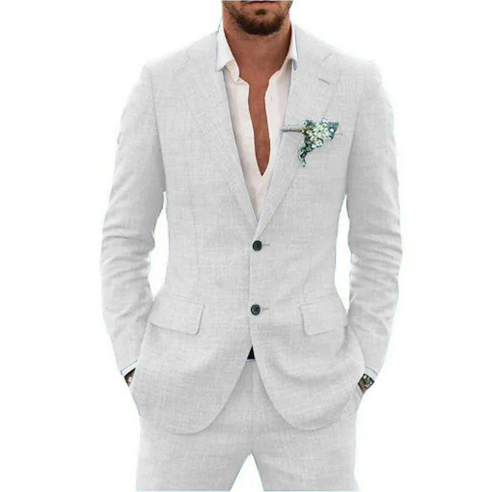 Men's Tailored Two-Piece Suit | Lightweight Linen