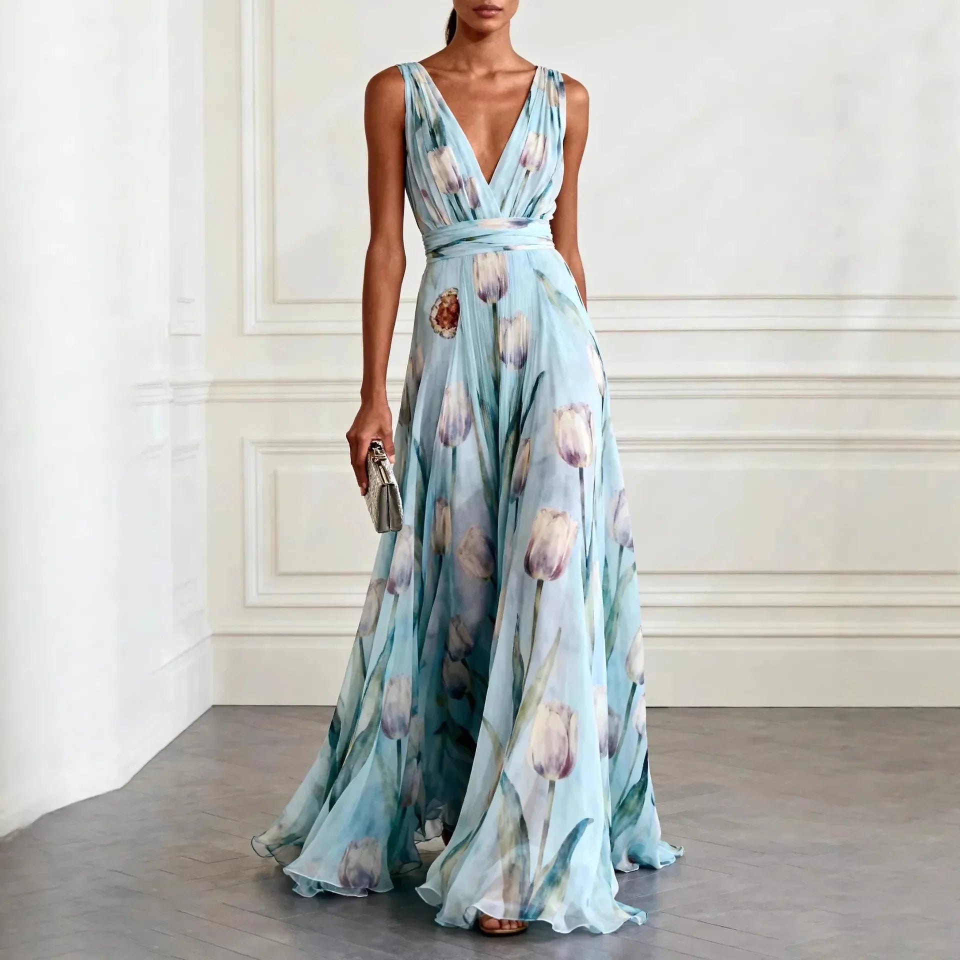 Women's Wedding Guest Dress Tulip Design | Sleeveless | Midi Length