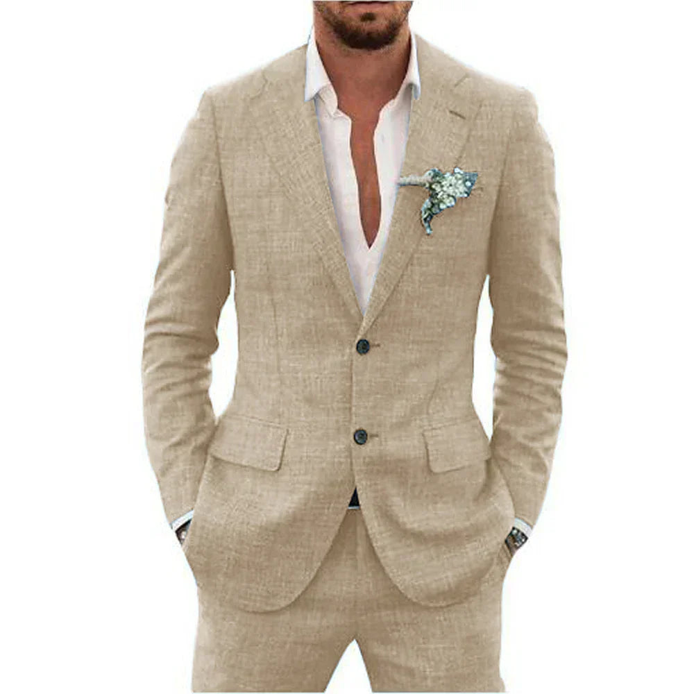 Men's Tailored Two-Piece Suit | Lightweight Linen
