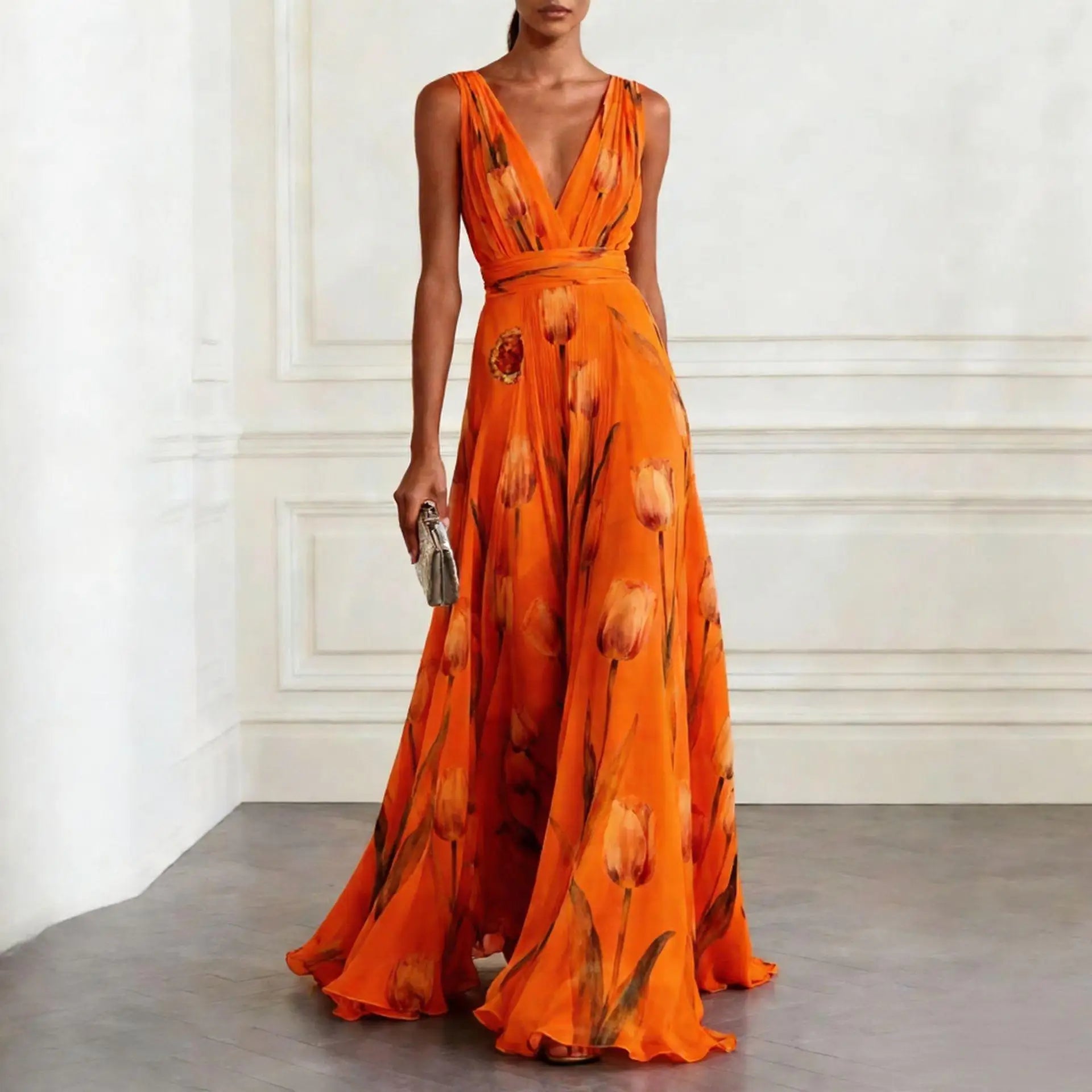 Women's Wedding Guest Dress Tulip Design | Sleeveless | Midi Length