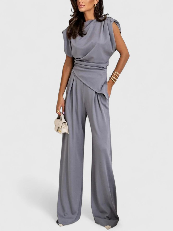 Sharon | Women's Elegant Sleeveless Top and Pants Set 2