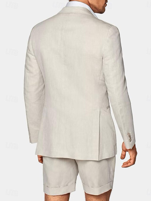 Men's Linen Suit Tailored Fit with Pockets | Formal Wear