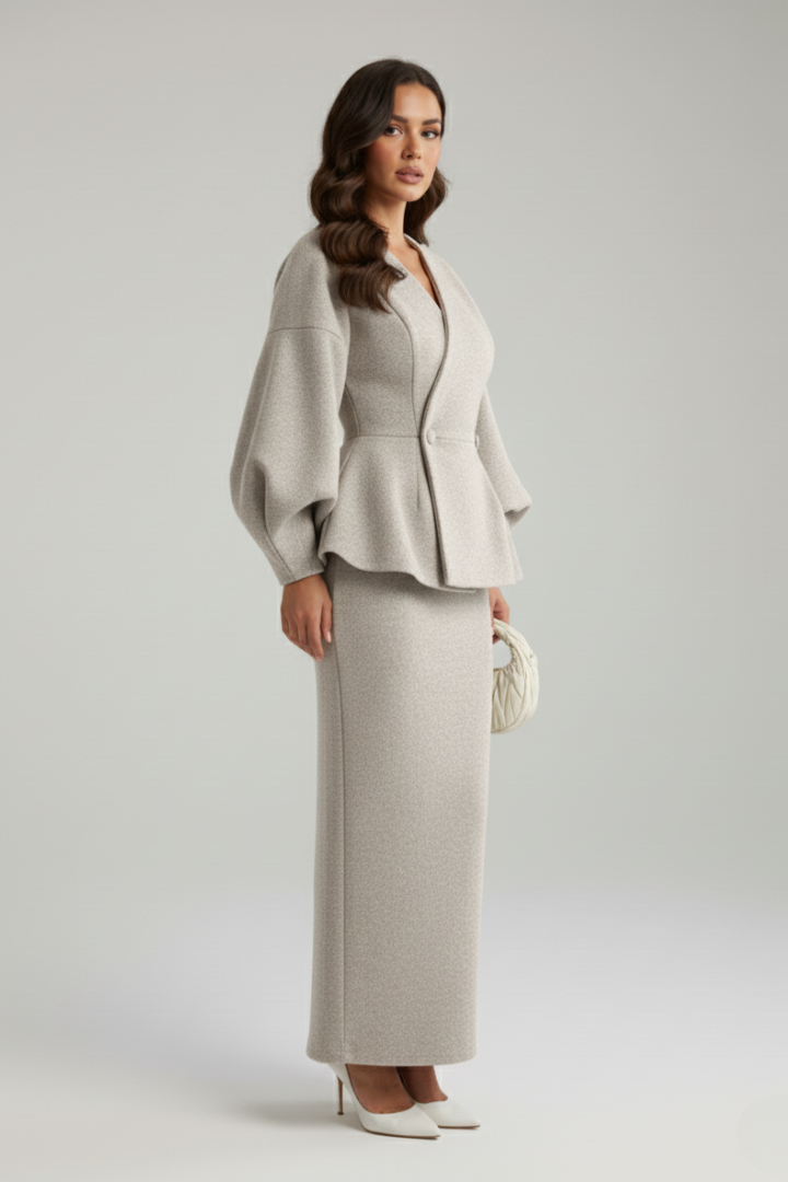 Tina | Women's V-Neck Blazer Skirt Set 3