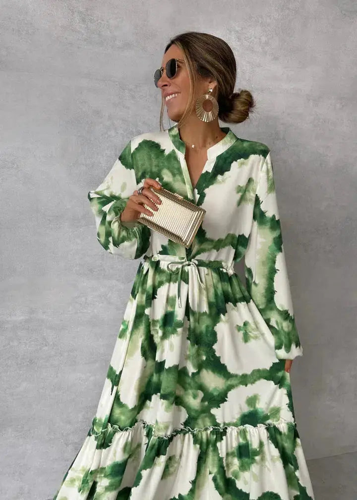 Women's Maxi Dress V-Neck White Casual