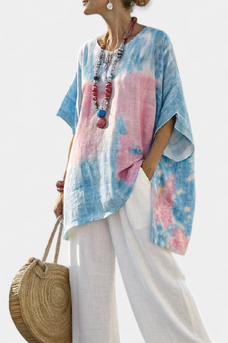 Vera | Women's Relaxed Linen Blouse & Striped Pants 2