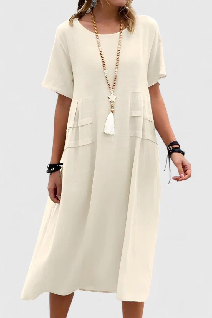 Women Midi Dress Polyester Tummy-Smoothing Fit Versatile Design 0