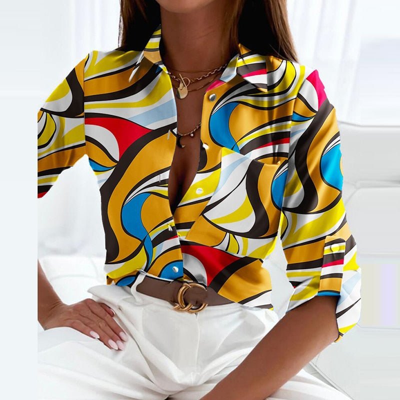 Women's Blouse Polyester Classic Collared Design Flattering Fit 11