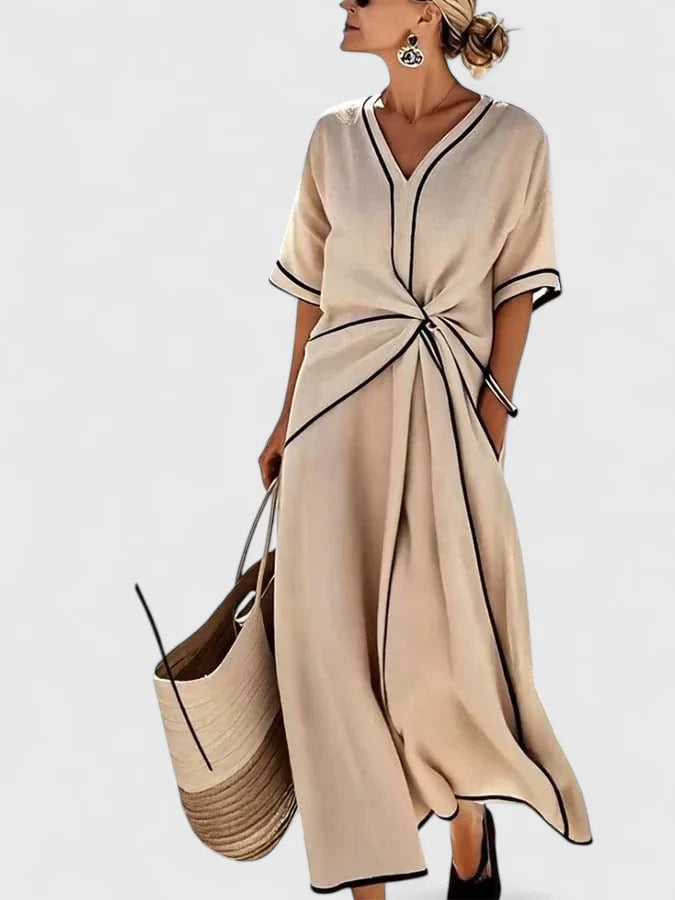 Women's Dress Lightweight Fabric Vertical Stripes Comfortable Fit Summer Dress 1
