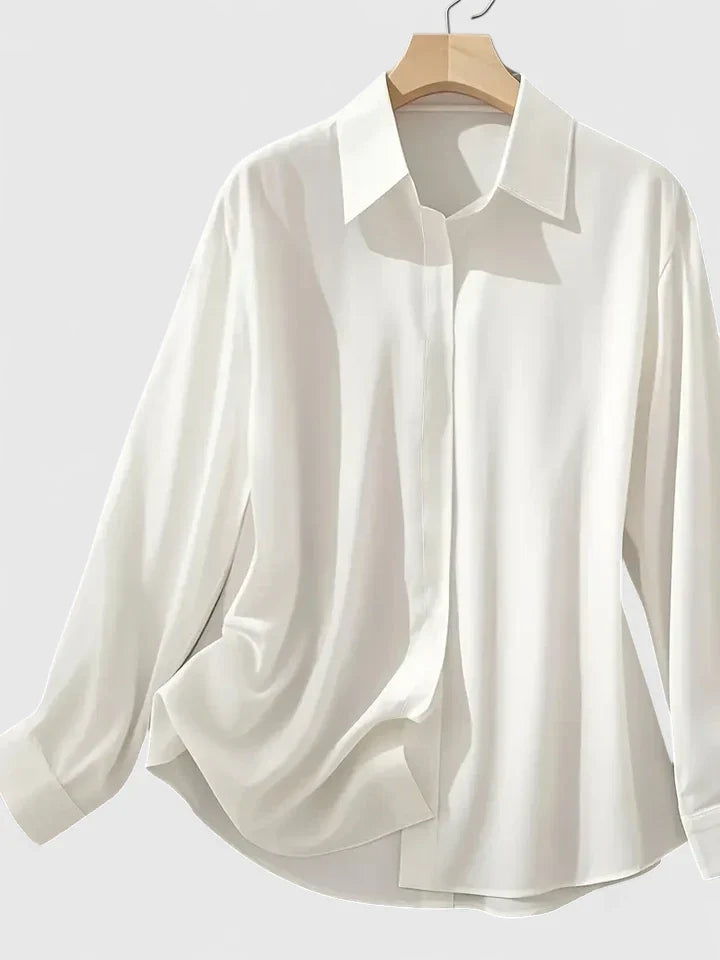 Women's Elegant Top with Button Closure and Relaxed Sleeves 1