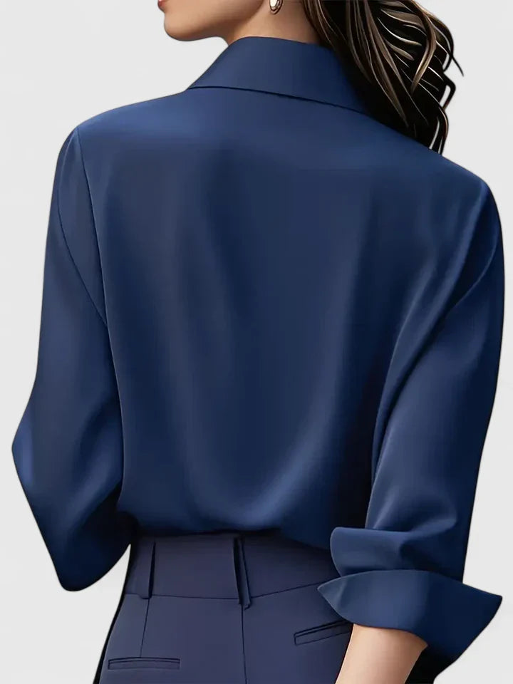 Women's Elegant Top with Button Closure and Relaxed Sleeves 6