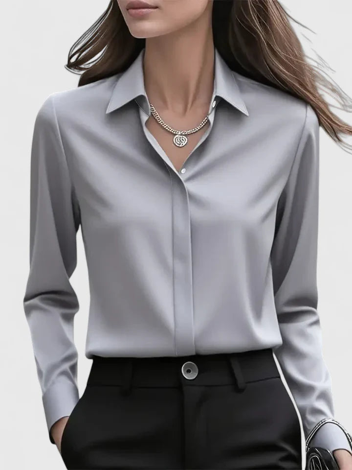 Women's Elegant Top with Button Closure and Relaxed Sleeves 7