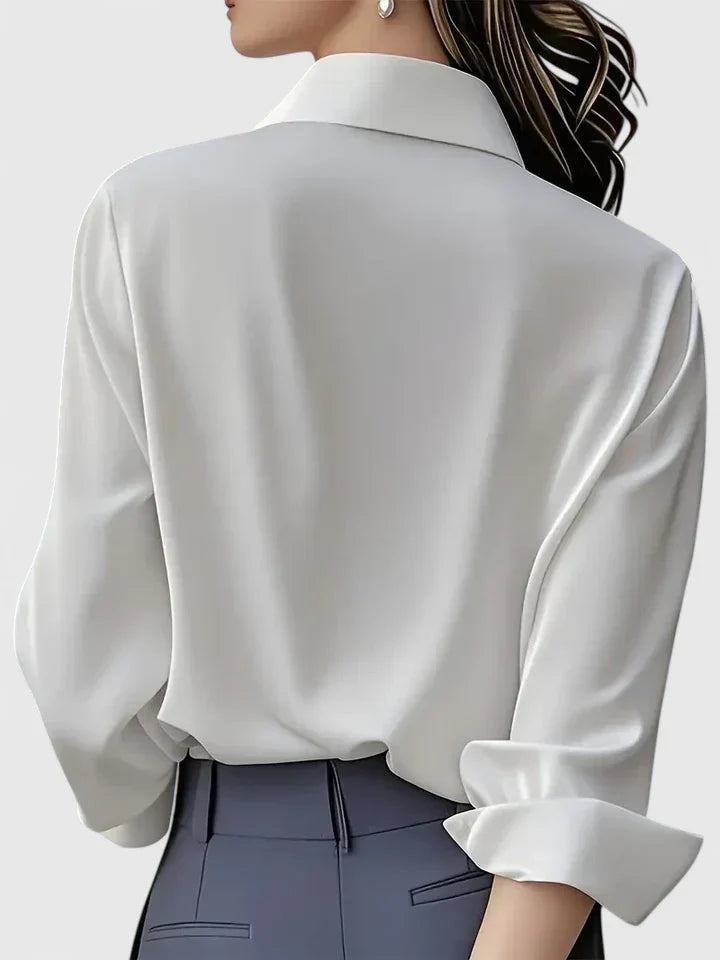 Women's Elegant Top with Button Closure and Relaxed Sleeves 8