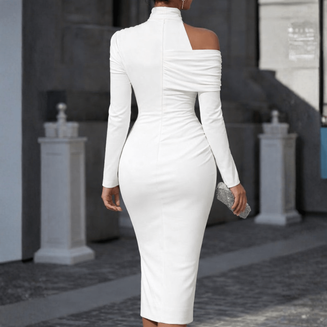 Women's Evening Gown Asymmetric High-Neck One-Shoulder Floor-Length Formal Dress 2