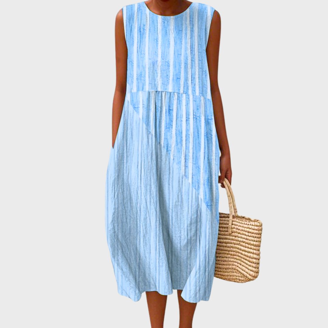 Women's Flowing Knee-Length Dress Relaxed Fit Versatile Wear 3