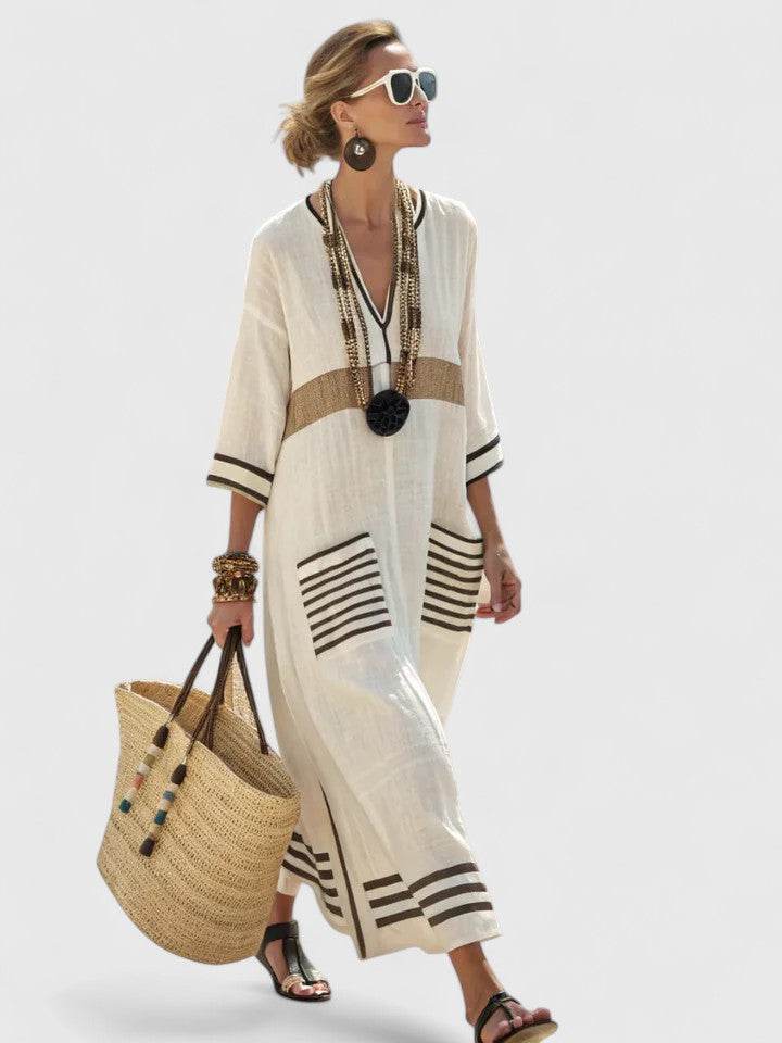 Women's Maxi Dress Cotton Relaxed Fit Elegant Design Casual Formal 1