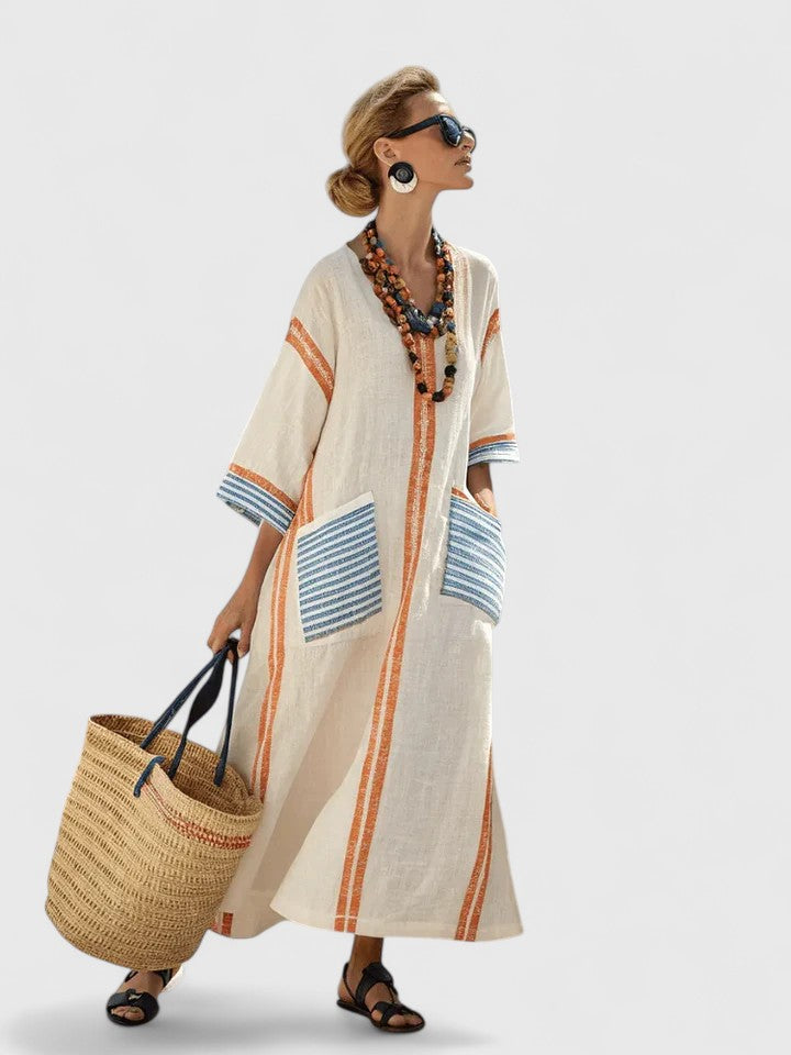 Women's Maxi Dress Cotton Relaxed Fit Elegant Design Casual Formal 4