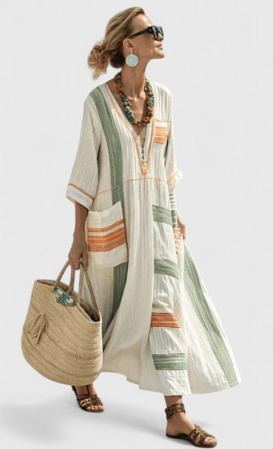 Women's Maxi Dress Cotton Relaxed Fit Elegant Design Casual Formal 7