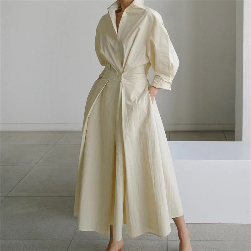 Women's Maxi Dress Front Wrap Collared Elegant Casual Flowing 10
