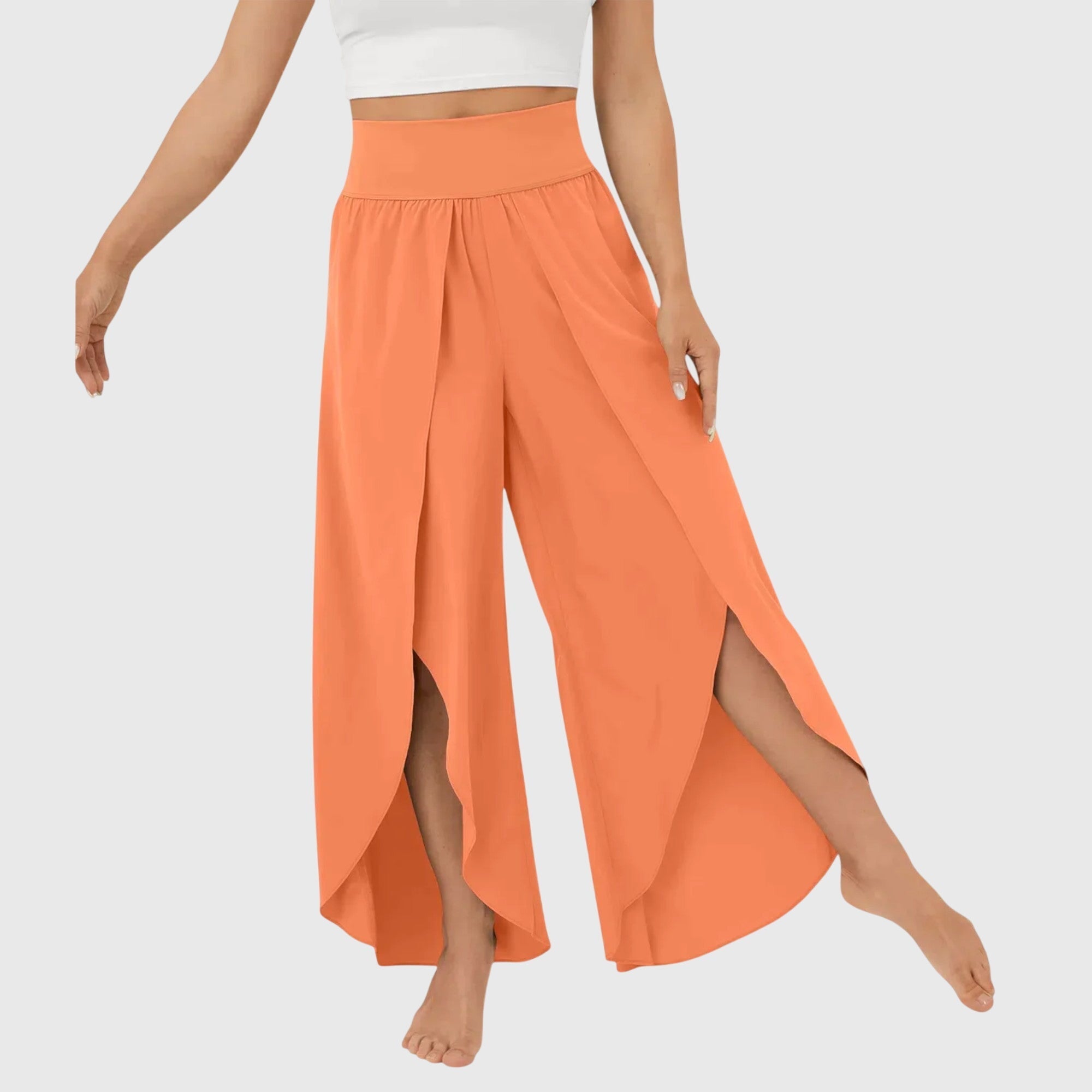 Women's Pants Lightweight Fabric Flared Cut with Integrated Shorts for Summer 5