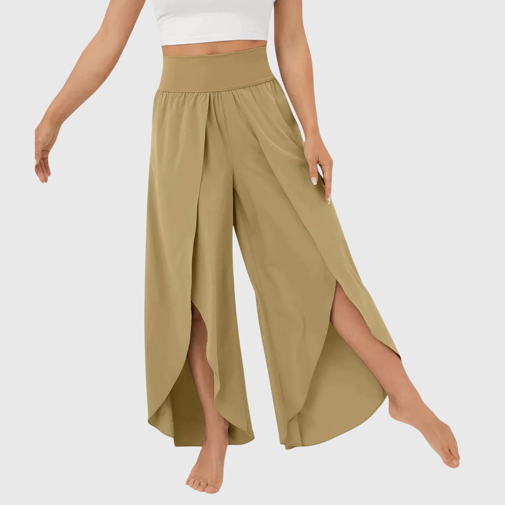 Women's Pants Lightweight Fabric Flared Cut with Integrated Shorts for Summer 7