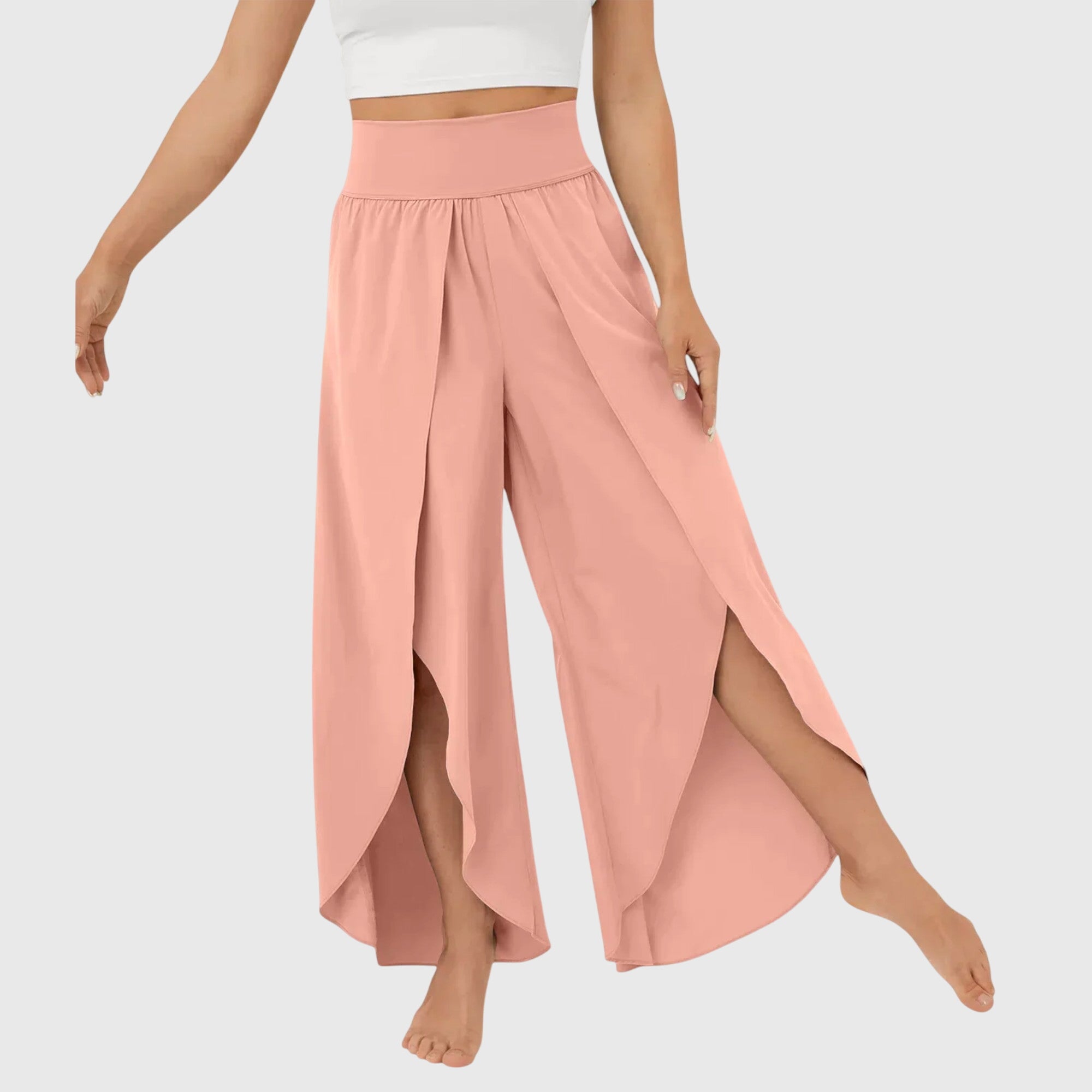 Women's Pants Lightweight Fabric Flared Cut with Integrated Shorts for Summer 8