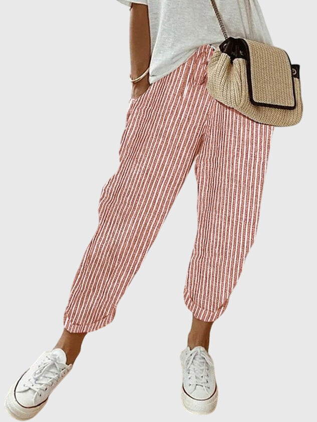 Women's Pants Lightweight Fabric High Waist Relaxed Fit with Pockets 5