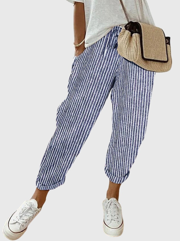 Women's Pants Lightweight Fabric High Waist Relaxed Fit with Pockets 6