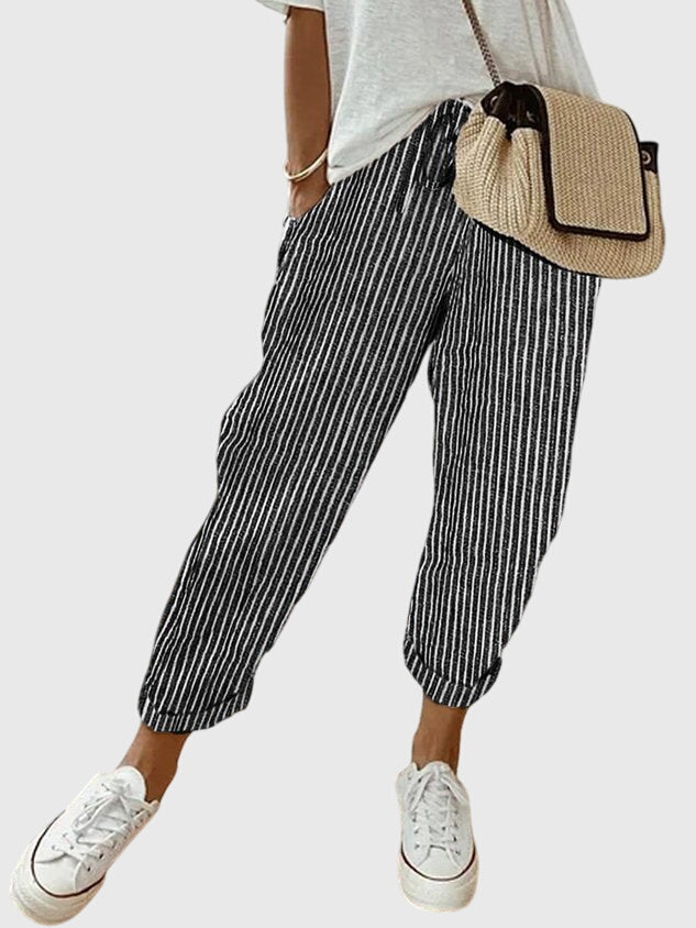 Women's Pants Lightweight Fabric High Waist Relaxed Fit with Pockets 7