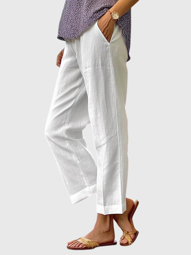 Women's Pants Polyester Tailored Design Flattering Fit Straight Cut with Front Pocket 1