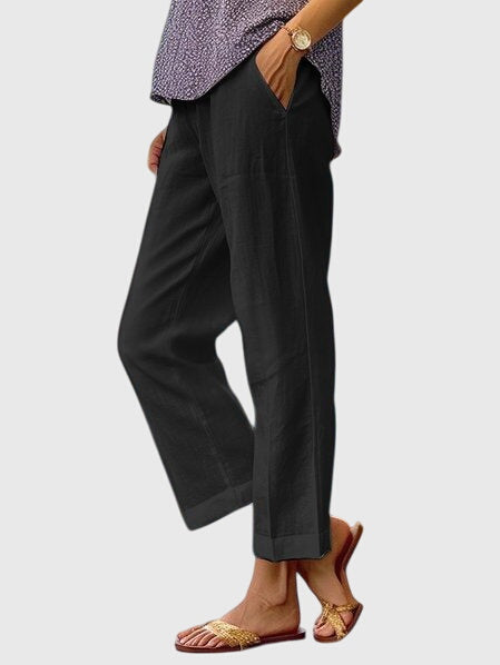 Women's Pants Polyester Tailored Design Flattering Fit Straight Cut with Front Pocket 2