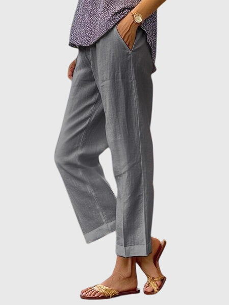 Women's Pants Polyester Tailored Design Flattering Fit Straight Cut with Front Pocket 3