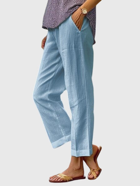 Women's Pants Polyester Tailored Design Flattering Fit Straight Cut with Front Pocket 4