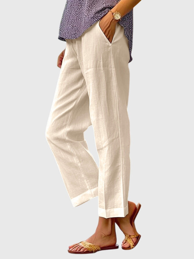 Women's Pants Polyester Tailored Design Flattering Fit Straight Cut with Front Pocket 6