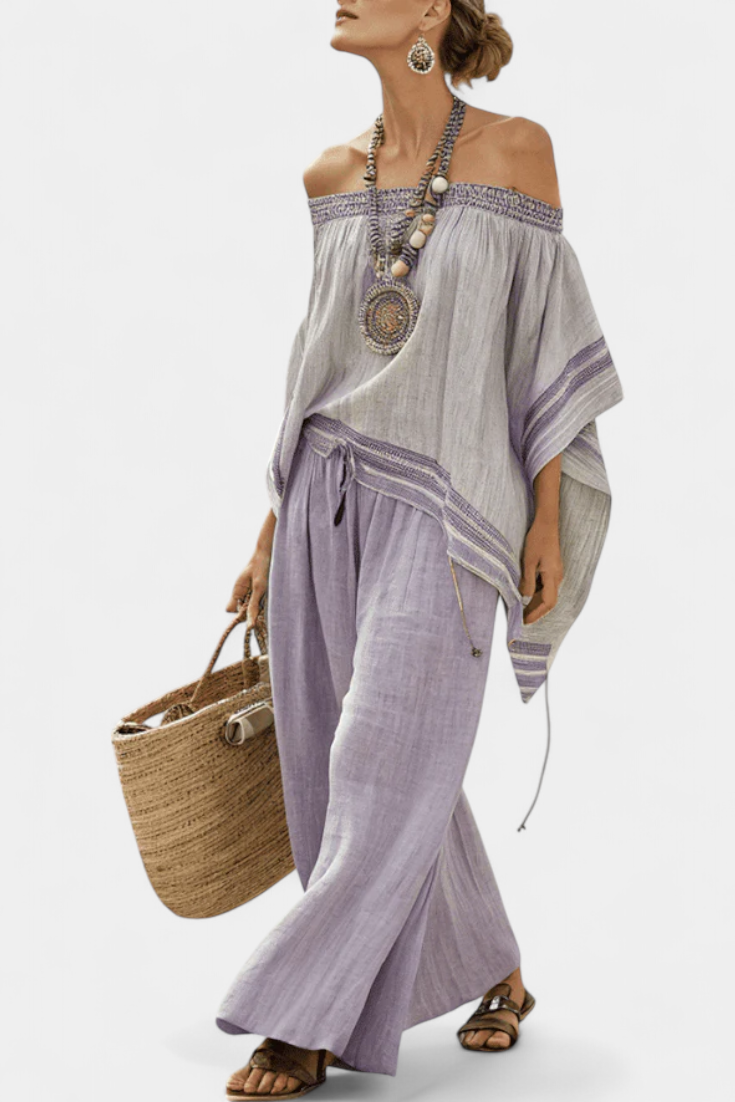 Zara | Women's Loungewear Two Piece Off-Shoulder Set 0