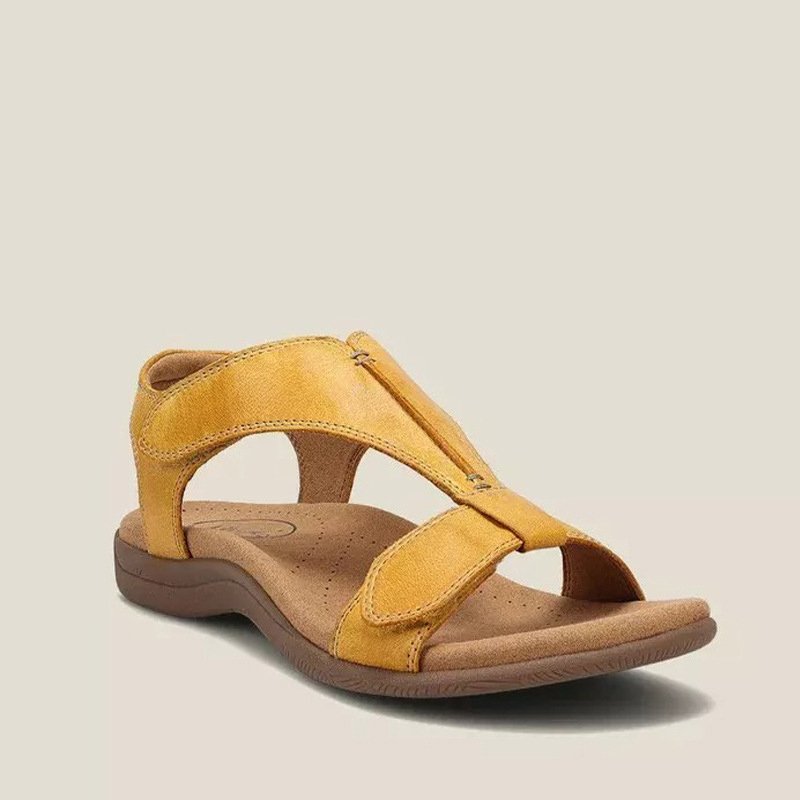 Women's Orthopedic Sandals Vegan Leather Slip-On Casual Footwear