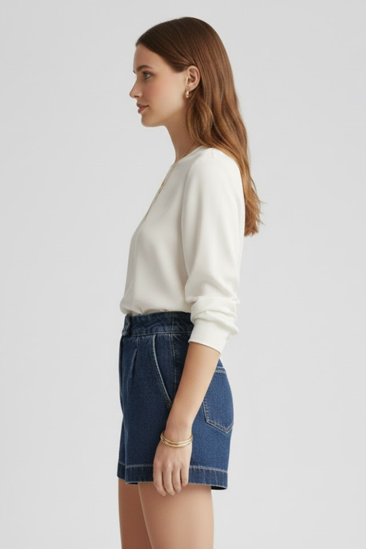 Women's High Waisted Shorts Rolled Hem Casual