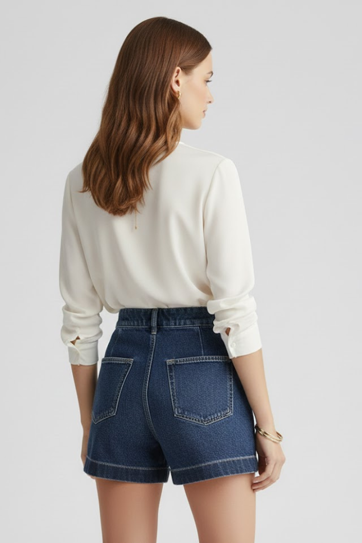 Women's High Waisted Shorts Rolled Hem Casual