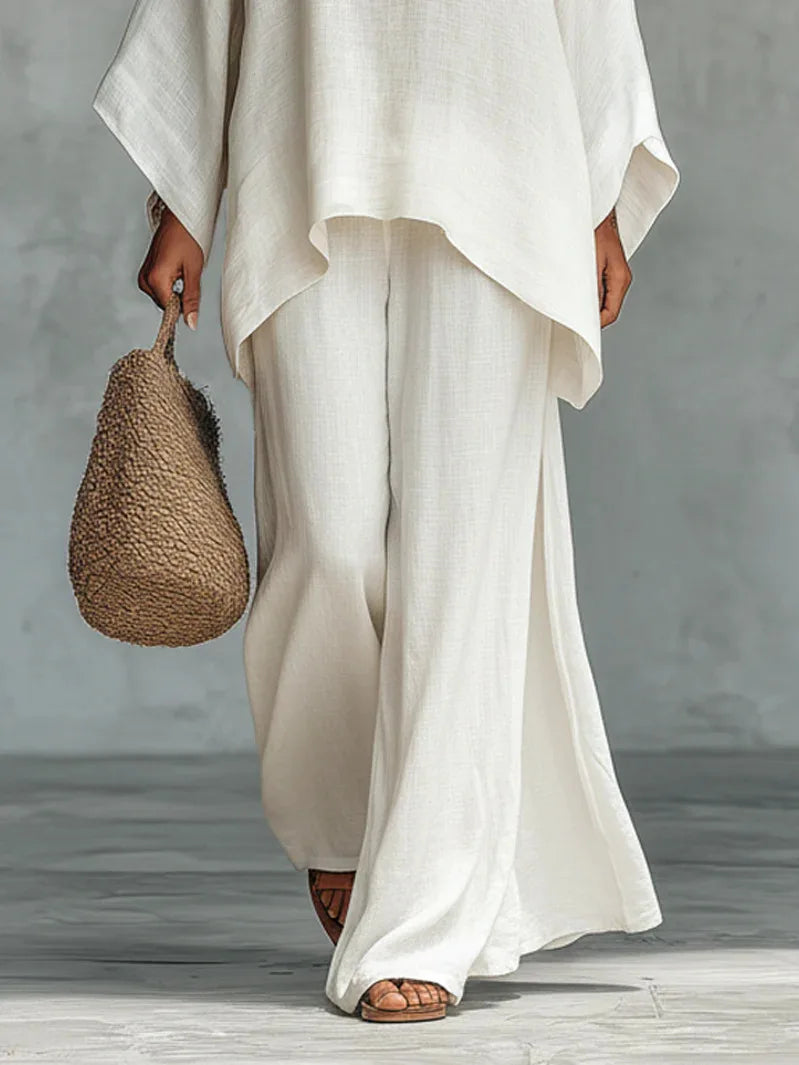 Women's Oversized Round Neck Wide Leg Set