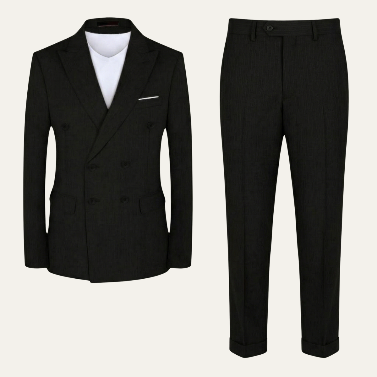Men's Slim Fit Double-Breasted Blazer Wedding Suit