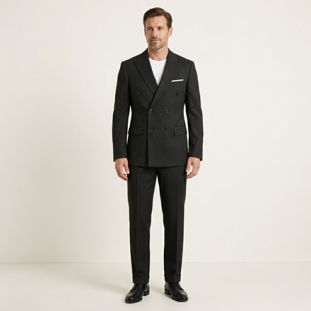 Men's Slim Fit Double-Breasted Blazer Wedding Suit