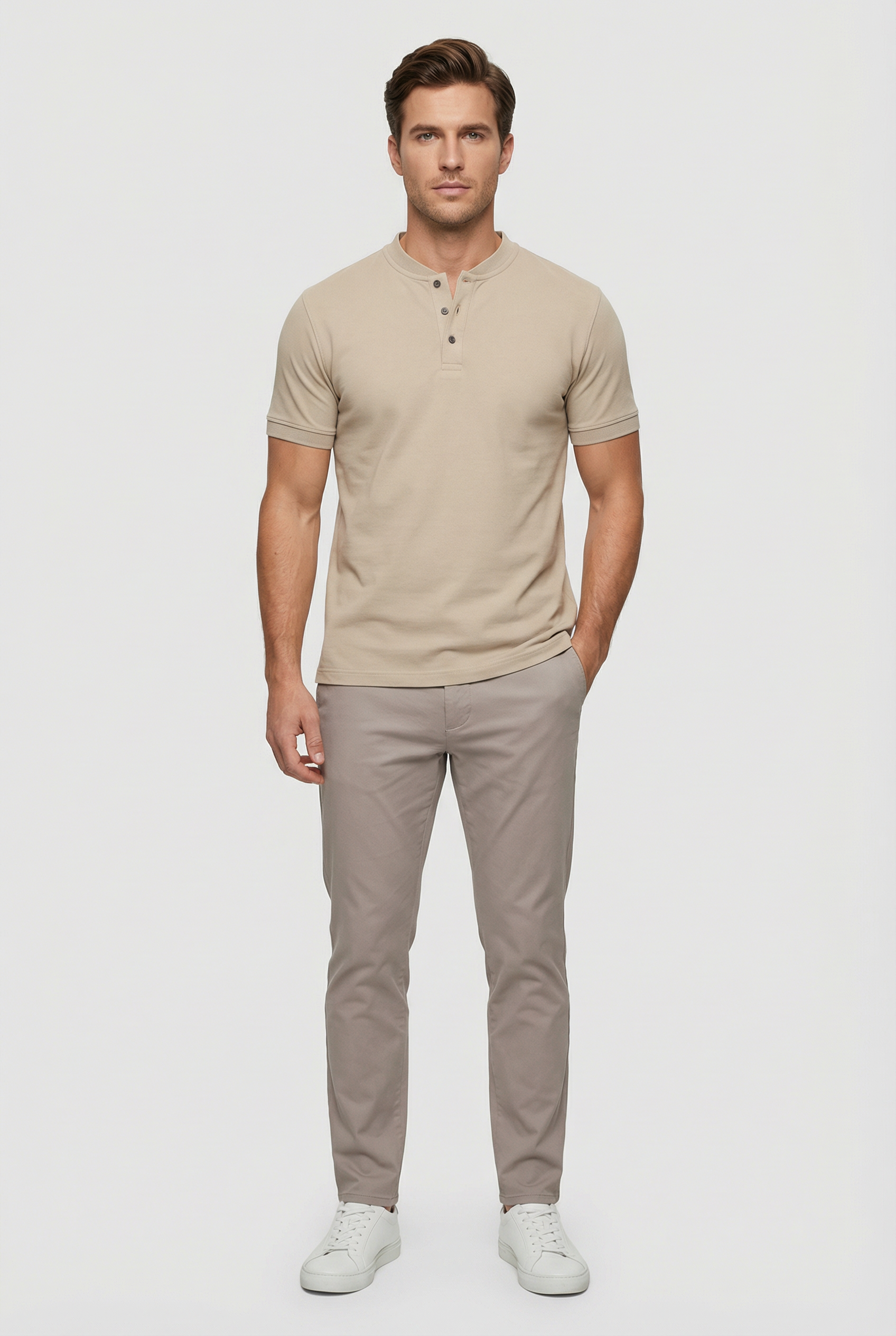 Men's Polo Shirt Cotton Blend Slim Fit Classic Collar
