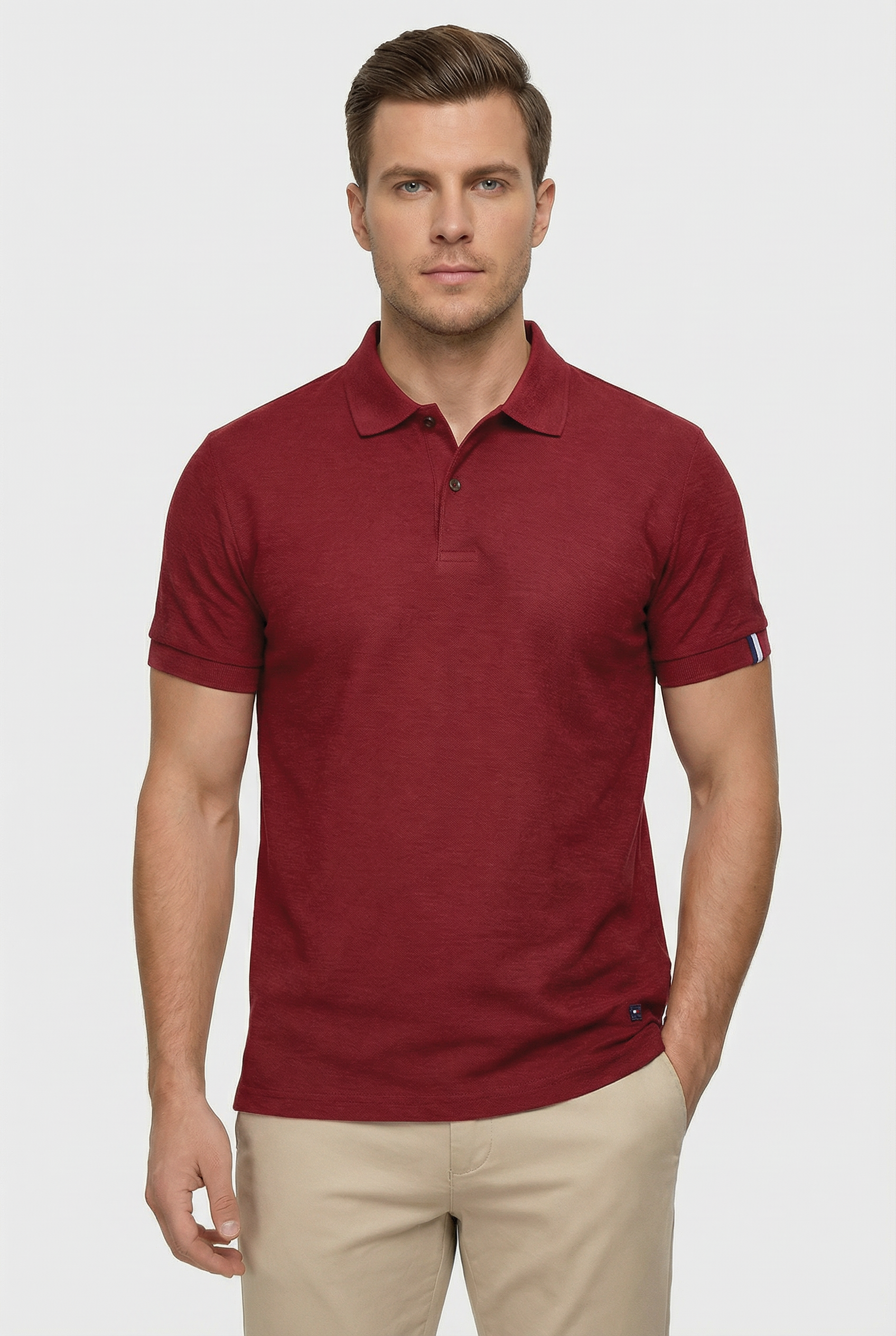 Men's Polo Shirt Cotton Blend Slim Fit Classic Collar