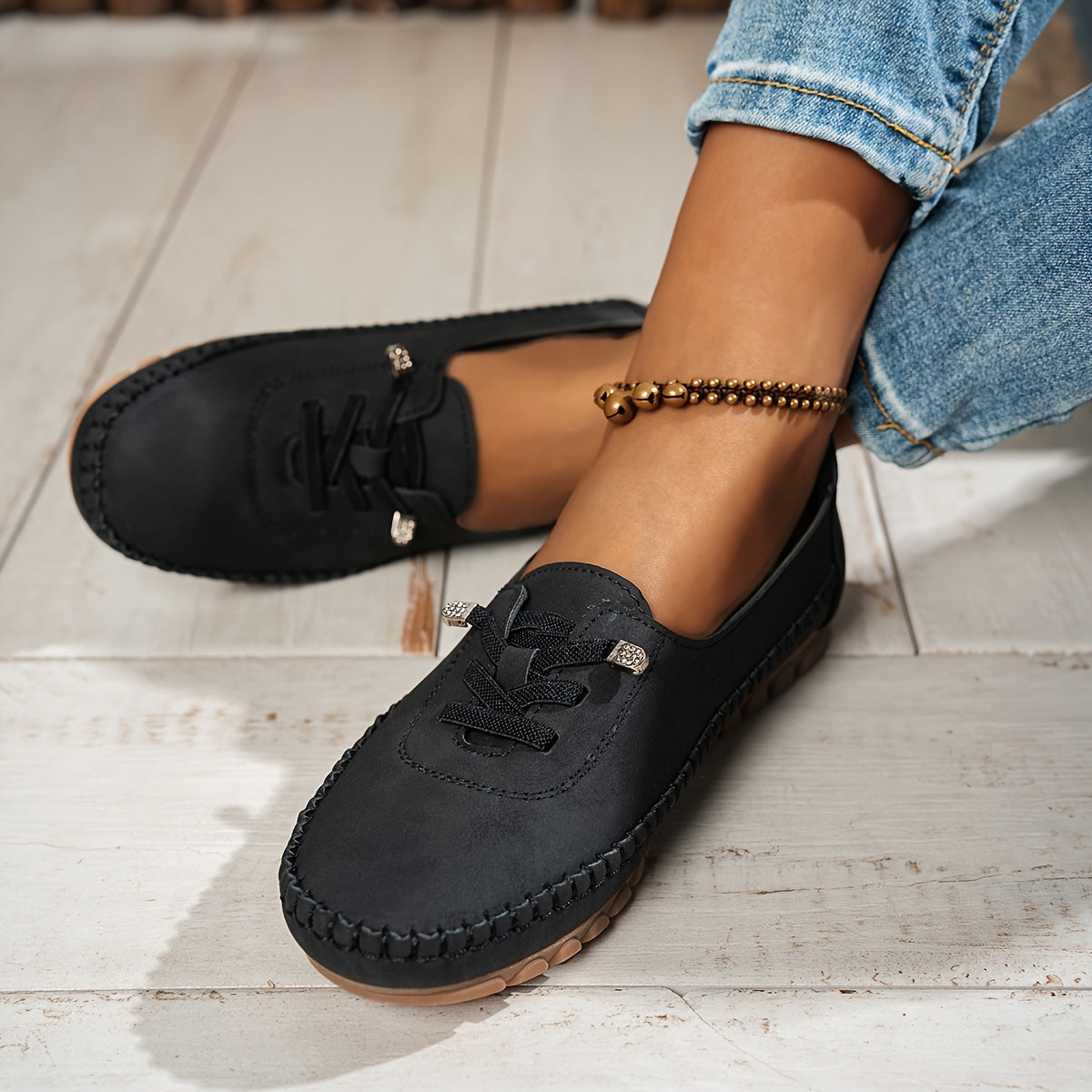 Women's Lace-Up Comfort Loafers Casual Footwear
