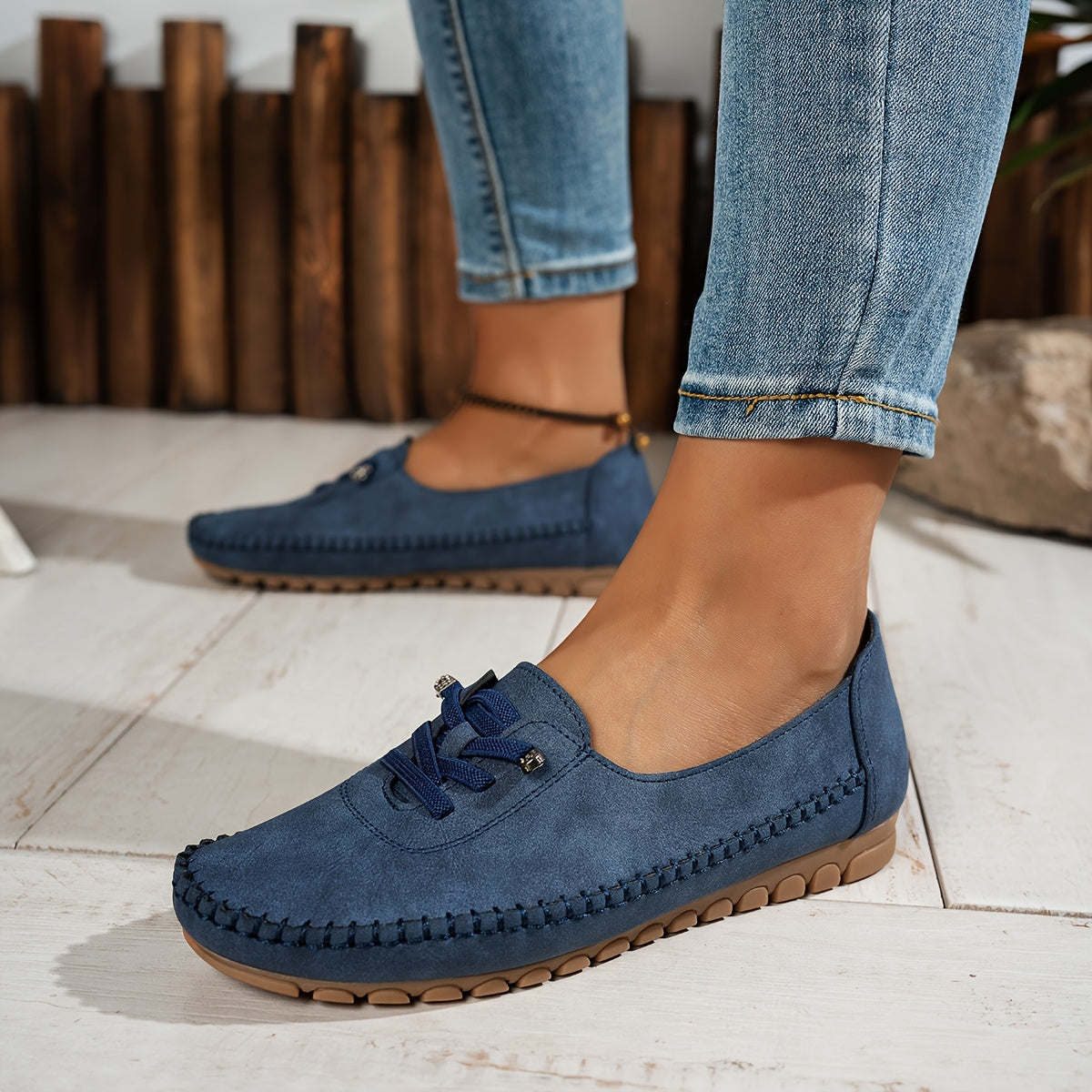 Women's Lace-Up Comfort Loafers Casual Footwear