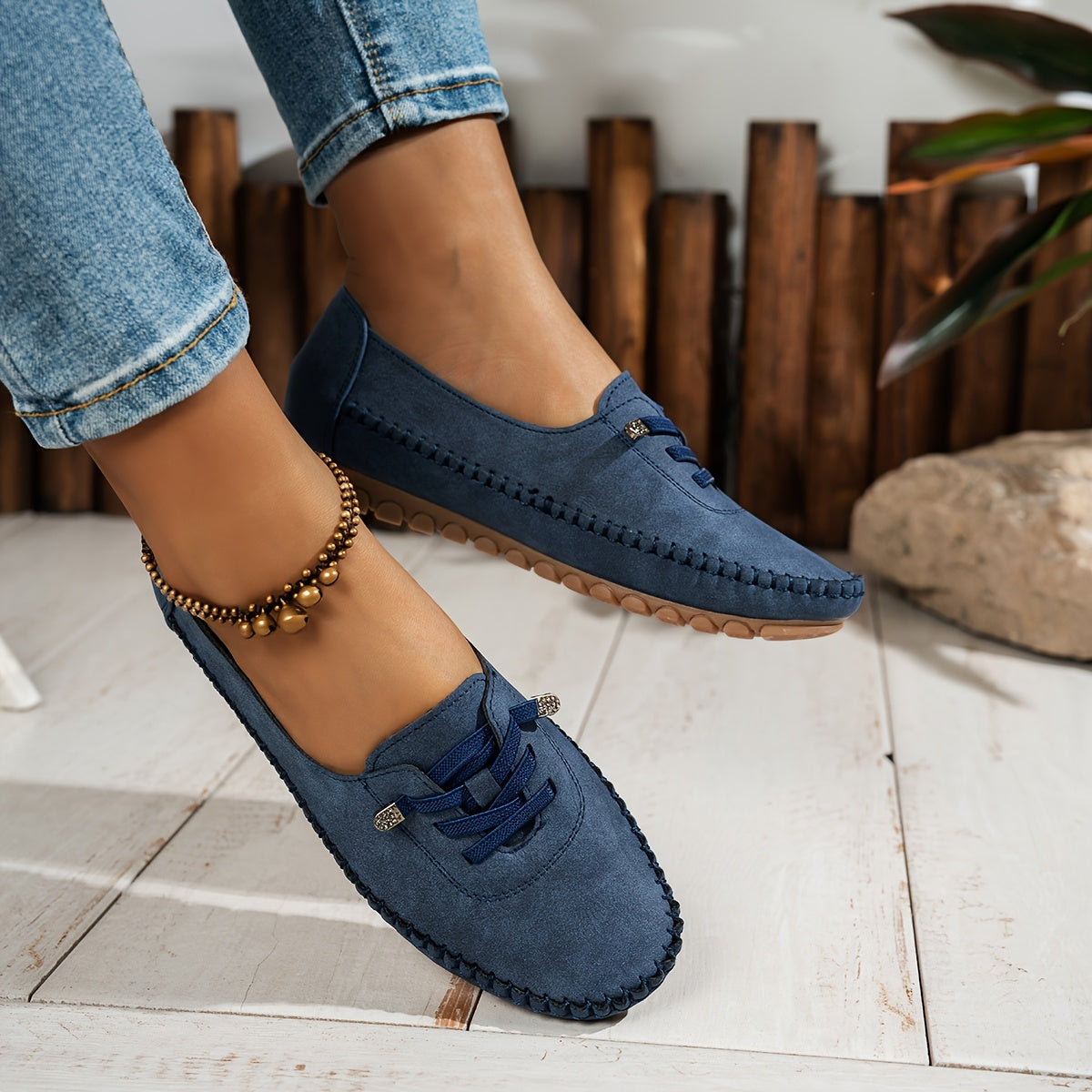 Women's Lace-Up Comfort Loafers Casual Footwear