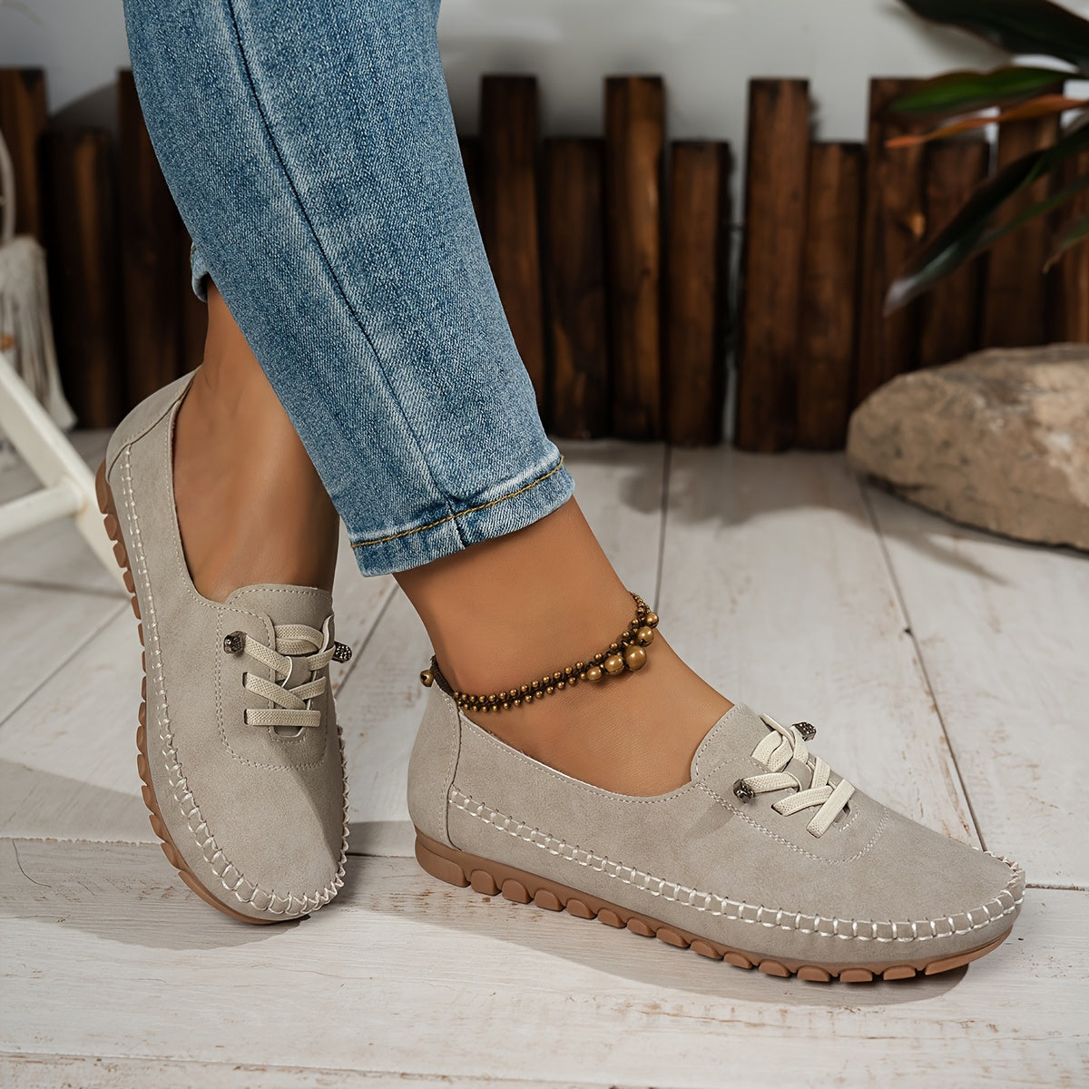 Women's Lace-Up Comfort Loafers Casual Footwear